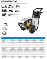 Nettoyeur haute pression série BTK 2,2/3/4KW 80/100/140 bars avec 10 tuyaux haute pression