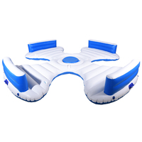 Île flottante gonflable pour 5 à 10 passagers, chaise longue, filet, divertissement familial, flotteur de piscine, matériau PVC, couleur et logo personnalisables