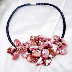 Argent sterling or vermeil mère de rétro sculpté à la main venu pendentif naturel couleur pure coquille <span class=keywords><strong>collier</strong></span> de perles coquille perle - Product Image 1
