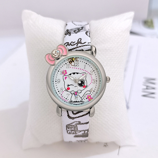 Custom Logo Watches New Design Leather Colorful Cute Girls Boys Kid Children Watches WJ-10876 Wholesale Fashion for Children