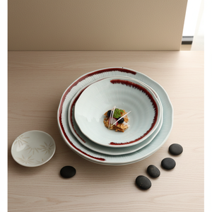 Ensemble de vaisselle en céramique en gros, assiettes et bols assortis, blanc, petit, 6 onces, bol à mélanger en céramique pour riz, salade, soupe avec bord doré - Product Image 1