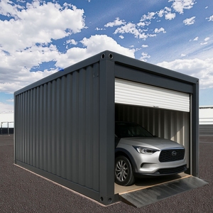 Garaje Portátil Prefabricado Profesional, Unidad de Almacenamiento de Autos Moderna <span class=keywords><strong>con</strong></span> <span class=keywords><strong>Puerta</strong></span> Enrollable <span class=keywords><strong>Automática</strong></span> y Color Personalizado - Product Image 4