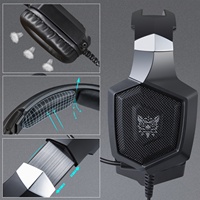 Onikuma K8 Filaire Gamer Casque Affichage Numérique Batterie Ordinateur Gaming DJ/Avion Bandeau Style Communication-Enabled
