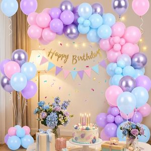 Pink Purple Blue <strong>Rainbow</strong> <strong>Birthday</strong> Party Balloons 12 Inch Glossy Latex Set Snowflake Princess Baby Shower <strong>Decoration</strong> - Product Image 4