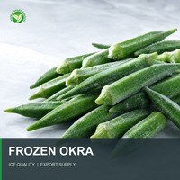Okra surgelée de qualité supérieure XMSD, coupée, qualité export, pour la restauration, vente en gros, certifiée HACCP et BRC, approvisionnement OEM