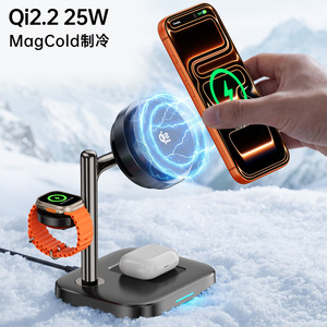 แท่นชาร์จไร้สายแม่เหล็ก Qi2.2 25W สำหรับโทรศัพท์ นาฬิกา หูฟัง พร้อมฟังก์ชั่นระบายความร้อน - Product Image 1