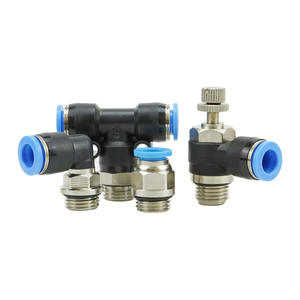 Raccord pneumatique à connexion rapide personnalisé bleu PC8-G02, connecteur de tuyau d'air PL6-G01, filetage SLG, tuyau en plastique noir non standard - Product Image 1