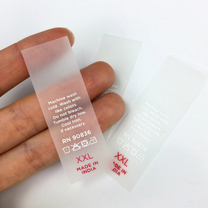 Tamaño personalizado nombre logotipo transparente a prueba de agua impreso Tpu etiquetas de cuidado de la ropa para Bikinis, etiqueta de silicona suave de alta calidad - Product Image 3
