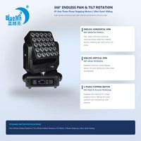 Projecteur matriciel mobile Bluemoon 450W 25x12W avec perles lumineuses pleine couleur DMX512 pour discothèques, théâtres, locations, fêtes et bars