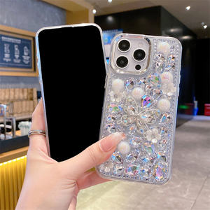 Custodia per telefono con strass 3D nuova custodia per telefono a forma di farfalla e fiore per ragazze per <span class=keywords><strong>Huawei</strong></span> P70 NOVA Y73 Honor400 <span class=keywords><strong>Lite</strong></span> X9C X8B X7A X6C <span class=keywords><strong>cover</strong></span> - Product Image 5