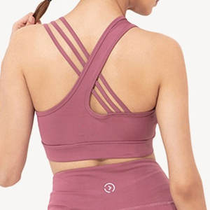 Sujetador deportivo corto personalizado de un hombro para mujer último diseño transpirable Spandex poliéster impresión personalizada sujetador de gimnasio - Product Image 4