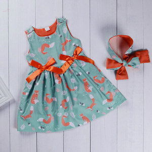 Summer Slim Princess Dress for Girls <b>Baby</b> Girl's Cotton Printing Flower Dress Party Style Clothing for 7-13 Years - Product Image 3