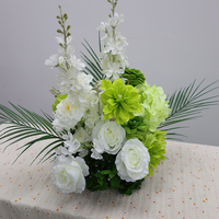Bunga Mawar Hydrangea Sutra Buatan 30cm 50cm, Hijau Putih, Tahan Lama, Ringan, Dekorasi Meja Tengah, Pernikahan, Acara