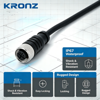 Connecteur circulaire mâle-femelle moulé sur mesure KRONZ M8 à 4 broches, étanche IP67, en alliage avec verrouillage à vis pour câble M8 personnalisé