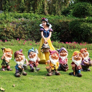 Escultura <span class=keywords><strong>de</strong></span> Fibra <span class=keywords><strong>de</strong></span> Vidrio <span class=keywords><strong>de</strong></span> Blancanieves y los Siete Enanitos, Personaje <span class=keywords><strong>de</strong></span> Dibujos Animados, Decoración Pequeña para Jardín Exterior - Product Image 3