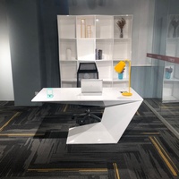 Bureau de direction convertible unique BOGAO en MDF avec finition brillante, design moderne pour usage commercial