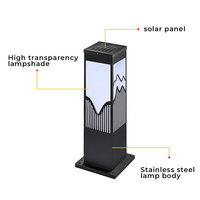 Lumière solaire imperméable de jardin de LED pour l'éclairage extérieur de conception de colonne carrée de pelouse et de route de parc de cour
