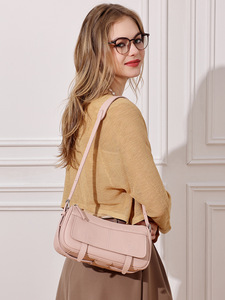 Bolso de Hombro Retro Minimalista de Cuero Vacuno de Primera Calidad para Mujer, Bolsa de Cuero Genuino de Lujo con Detalle de Correa Entrelazada - Product Image 2