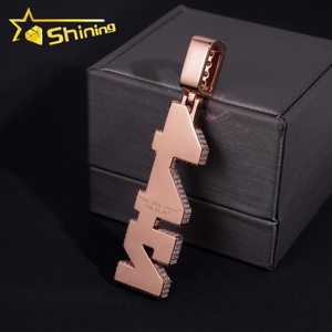 Colgante de Letra Personalizado con Nombre, Estilo Hip Hop, de <span class=keywords><strong>Plata</strong></span> de Ley 925, con Moissanita y Acabado Iced Out, Pasa Prueba de Diamante - Product Image 6