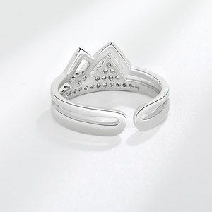 Mountain <b>Adjustable</b> <b>Ring</b> Pave Set Zircon Copper White Gold Plated Waterproof <b>Rings</b> Non Tarnish Jewelry For Women - Product Image 5