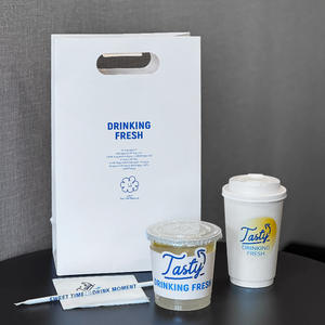 Có thể tái chế thuận tiện cốc thủy tinh uống Ice takeout milktea PET 500ml ly nhựa có nắp đậy - Product Image 5