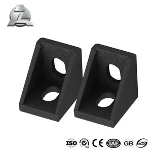 Support d'angle noir 2020, connecteur en L, fixation pour profilé en aluminium <span class=keywords><strong>20x20</strong></span>, rainure en V, accessoires pour imprimantes 3D - Product Image 6