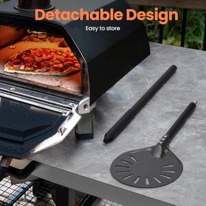Outil à pizza professionnel long et rond, pelle à pizza en aluminium surdimensionnée, poignée réglable et amovible pour la pâtisserie, utilisation en cuisine - Product Image 3