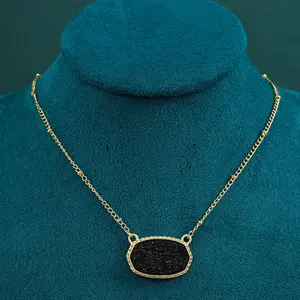 XL-B-04042 Elliptical pendant, collarbone chain necklace, women's neck chain, necklace decoration trend