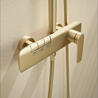 Système de douche 3 voies Maestro Spectrum en laiton poli chromé avec barre coulissante, mitigeur thermostatique pluie/massage/jet
