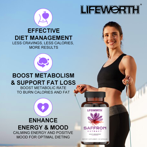 LIFEWORTH 순수 사프란 추출물 식욕 억제제 체중 감량 신진 대사 부스터 다이어트 여성과 남성을위한 - Product Image 4
