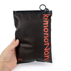 Frost özel Mylar yuvarlak Zip kilit giyim ambalaj poşetleri özel Logo LDPE plastik su geçirmez geri dönüştürülebilir - Product Image 5