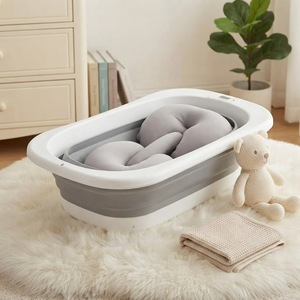 Vaschetta <span class=keywords><strong>Pieghevole</strong></span> Portatile in Plastica per Neonati con Indicatore di Temperatura e Design Multifunzione per Bambini da 0 a 12 Mesi - Product Image 5