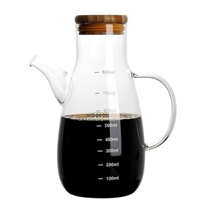 Bottiglia per Olio in Vetro Borosilicato per Cucina, Contenitore con Coperchio in Acciaio Inox e Scala Graduata per Olio, Salsa di Soia, <span class=keywords><strong>Aceto</strong></span> - Product Image 6