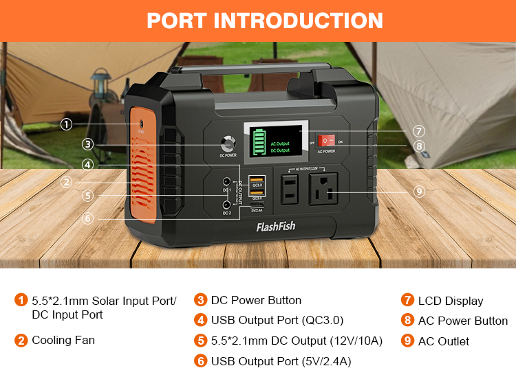 Flashfish 200W 40800mAh Lithium Battery Power Bank - Solar Energy
