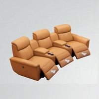 Fauteuils de cinéma VIP de luxe modernes, ensemble de canapés en cuir inclinables électriques, mobilier modulaire pour salon de villa ou salle de cinéma