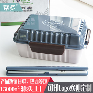 Bangduo Plastic Lunch Box Rectangle Dark Blue With <b>Lid</b> <b>Microwave</b> Safe For Children - Product Image 1