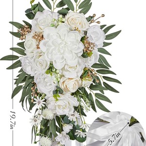 <span class=keywords><strong>Bouquet</strong></span> <span class=keywords><strong>de</strong></span> <span class=keywords><strong>mariée</strong></span> artisanal en soie artificielle <span class=keywords><strong>ivoire</strong></span> pour mariages, anniversaires et cérémonies <span class=keywords><strong>de</strong></span> demoiselles d'honneur - Product Image 3