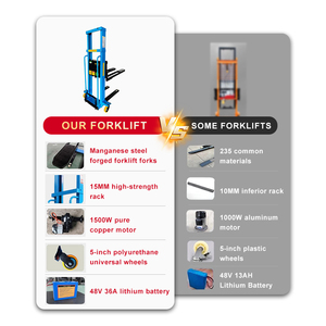 Apilador eléctrico de paletas con control remoto, capacidad de 1 tonelada, apilador de montacargas montado en camión de carga a la venta - Product Image 5