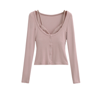 <span class=keywords><strong>Camiseta</strong></span> sin <span class=keywords><strong>tirantes</strong></span> sexy con <span class=keywords><strong>encaje</strong></span> para mujer - Product Image 1