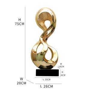 Décoration d'intérieur nautique antique, sculptures en résine personnalisées, arts abstraits, électroplatées or rose et argent - Product Image 1