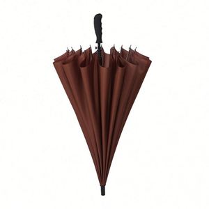 Auto Open Solid Color Fashionable Simple Arc Classic Wood Handle <b>Windproof</b> Unbreakable Stick Rain <b>Umbrella</b> - Product Image 3