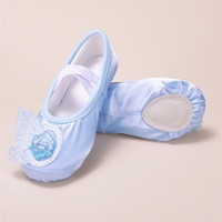 Chaussures de ballet pour filles Chaussures d'acrobatie à talon plat à semelle souple Chaussures de danse classique en satin pour enfants