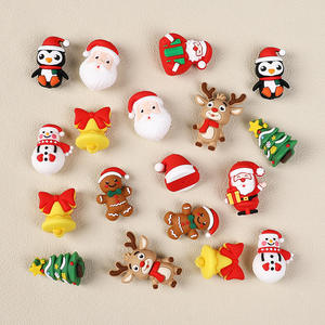 Navidad creativa 3D Santa Claus cuentas de silicona dibujos animados cuenta cadena pluma DIY joyería 3D gota pegamento cuentas - Product Image 2