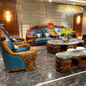 Perabotan Rumah Tangga, <span class=keywords><strong>Sofa</strong></span> Kulit Kayu Berukir, <span class=keywords><strong>Sofa</strong></span> Ruang Tamu Kayu Tua - Product Image 4