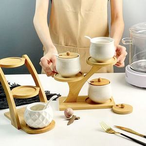 M 세라믹 참신한 디자인 양념통 세트 3개 주방 소금 설탕 보관용 가정용 - Product Image 3