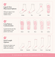 Chaussettes de Pilates pour femmes, chaussettes à double grip personnalisées pour la remise en forme en salle, la danse classique, le yoga antidérapant, chaussettes de Pilates en coton