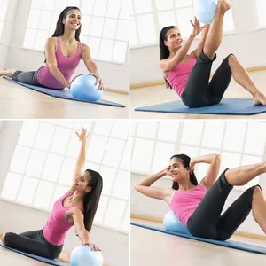 Mini pelota de yoga pilates gruesa a prueba de explosiones de 25 cm, pelotas de equilibrio para yoga y fitness con tubo de trigo para inflar