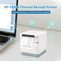 Printer Resi Termal Langsung Xprinter XP-T890H Berkualitas Tinggi 300mm/s 3 Inci dengan Port USB+Lan+Serial