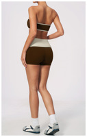 Ensemble de yoga 2 pièces pour femme avec soutien-gorge sans bretelles et short de cyclisme taille haute, vêtements de sport et de fitness, tenue décontractée d'été