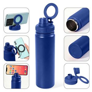 Bouteille d'eau sport OEM 22oz avec couvercle magnétique, double paroi en acier inoxydable 304, isolée sous vide, avec poignée et couleurs assorties - Product Image 3